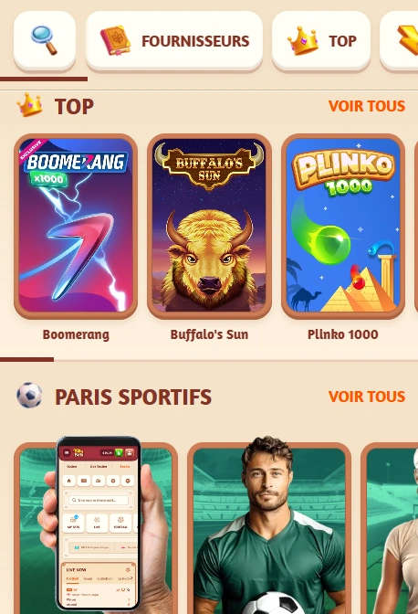 Jeux mobiles de Billy Bets Casino